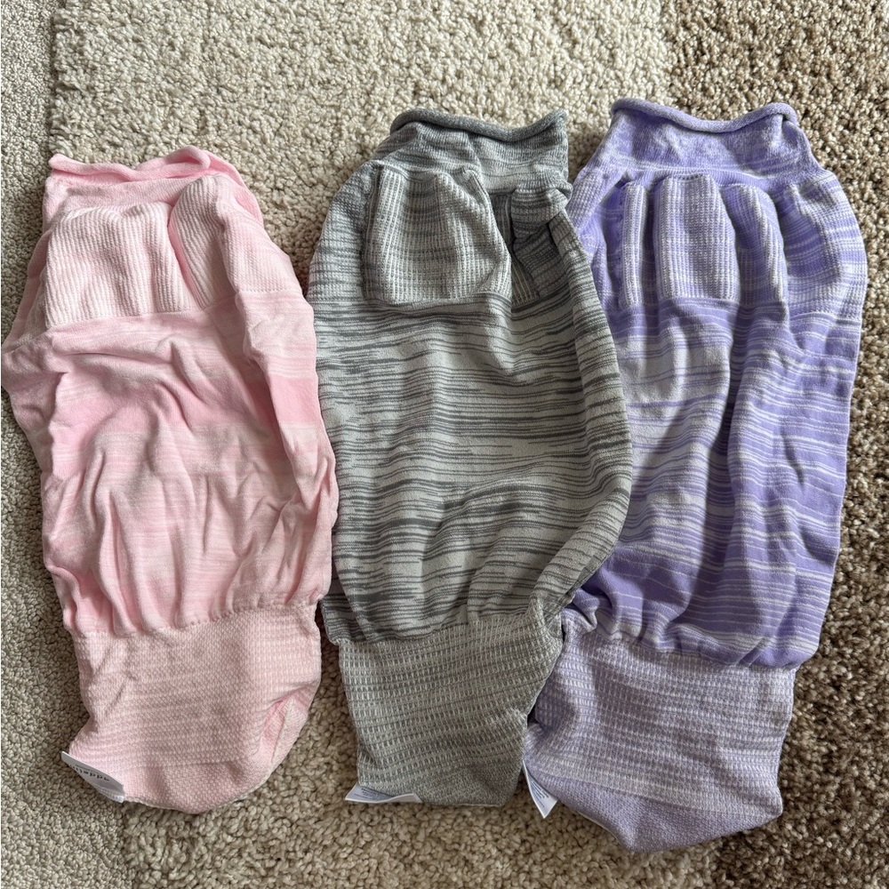 Set of Three Swaddelini newborn (small) sleepsack - Pink, Gray, and Purple